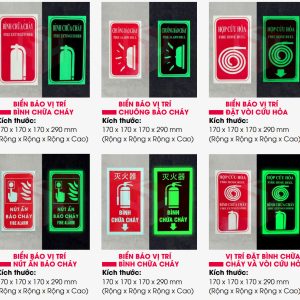 Biển tam giác dạ quang chỉ dẫn vị trí thiết bị PCCC